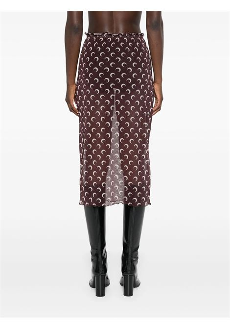 gonna midi moon mesh donna marrone MARINE SERRE | WSK084 CJER0054BR30